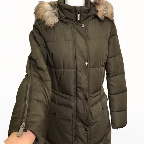 DKNY Faux-Fur Trim Hooded Women’s Parka/Coat - S - Picture 8 of 17